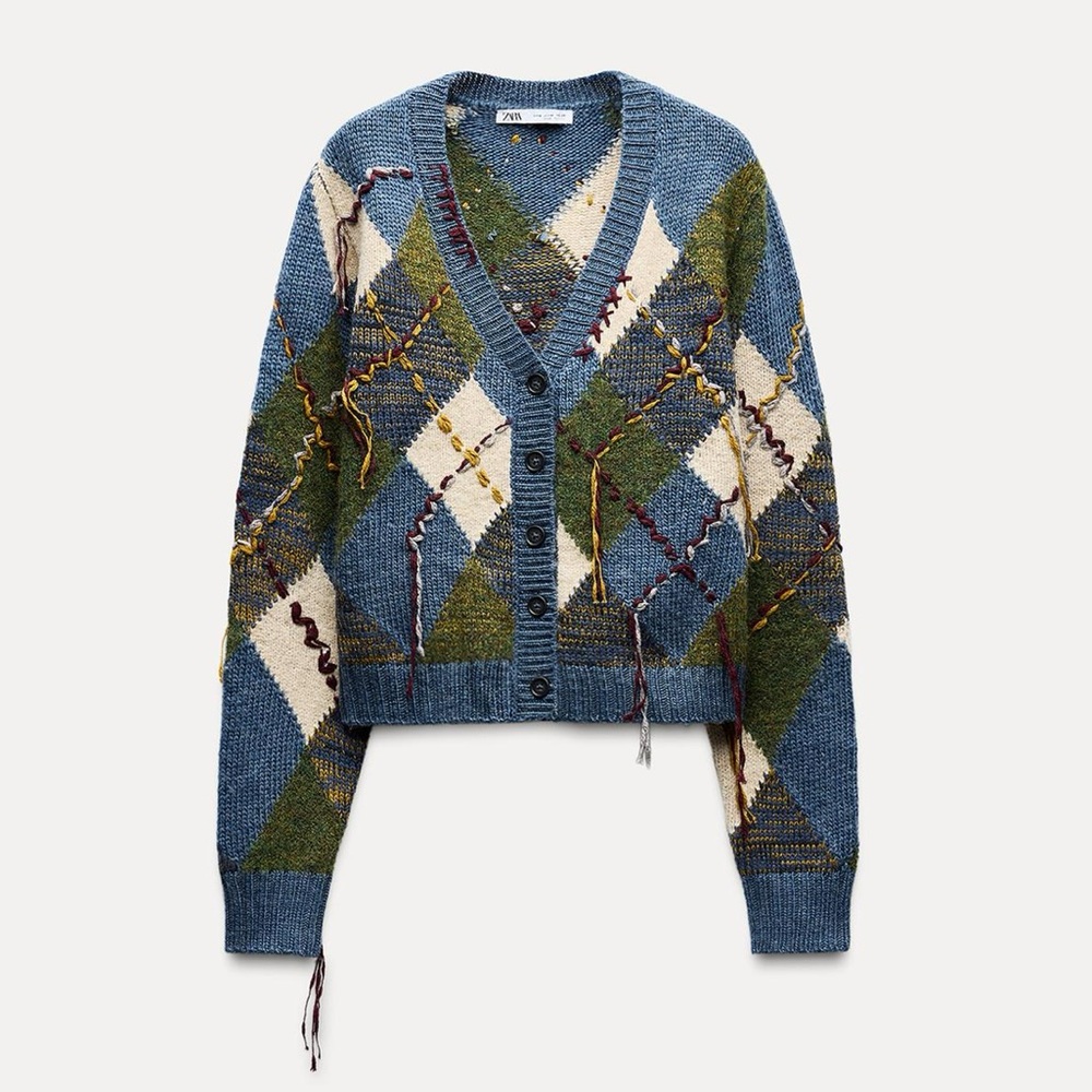 ZARA Argyle Cardigan